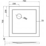 Britton Zamori Brodzik kwadratowy 700x700 mm Biały Z1158A