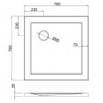 Britton Zamori Brodzik kwadratowy 760x760 mm Biały Z1159A