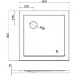 Britton Zamori Brodzik kwadratowy 800x800 mm Biały Z1160A