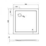 Britton Zamori Brodzik kwadratowy 900x900 mm Biały Z1161A