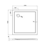 Britton Zamori Brodzik kwadratowy 1000x1000 mm Biały Z1162A