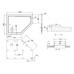 Britton Zamori Brodzik pięciokątny prawy 900x1200 mm Biały Z1404