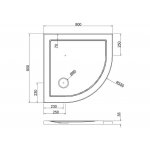 Britton Zamori Brodzik półokrągły 800x800 mm Biały Z1192