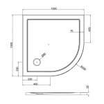 Britton Zamori Brodzik półokrągły 1000x1000 mm Biały Z1194