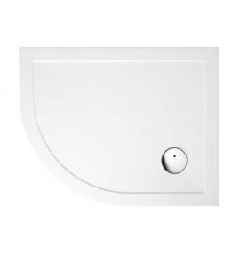 Britton Zamori Brodzik półokrągły lewy 760x900 mm Biały Z1195