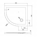 Britton Zamori Brodzik półokrągły lewy 760x900 mm Biały Z1195