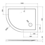 Britton Zamori Brodzik półokrągły lewy 800x900 mm Biały Z1197