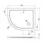 Britton Zamori Brodzik półokrągły lewy 800x1000 mm Biały Z1199