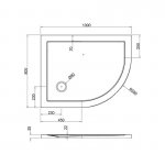 Britton Zamori Brodzik półokrągły prawy 800x1000 mm Biały Z1200