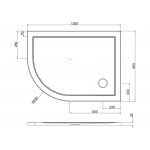 Britton Zamori Brodzik półokrągły lewy 800x1200 mm Biały Z1201