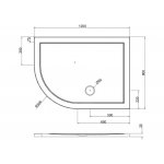 Britton Zamori Brodzik półokrągły lewy 900x1200 mm Biały Z1203