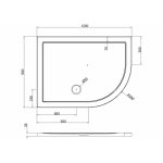 Britton Zamori Brodzik półokrągły prawy 900x1200 mm Biały Z1204