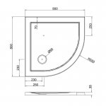 Britton Zamori Brodzik półokrągły 800x800 mm Biały Z1192A