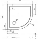 Britton Zamori Brodzik półokrągły 900x900 mm Biały Z1193A