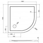 Britton Zamori Brodzik półokrągły 1000x1000 mm Biały Z1194A