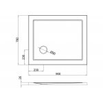 Britton Zamori Brodzik prostokątny 760x900 mm Biały Z1163