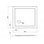 Britton Zamori Brodzik prostokątny 800x900 mm Biały Z1164