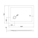 Britton Zamori Brodzik prostokątny 700x1000 mm Biały Z1165