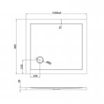 Britton Zamori Brodzik prostokątny 900x1000 mm Biały Z1168