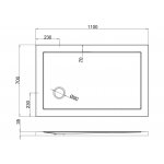 Britton Zamori Brodzik prostokątny 700x1100 mm Biały Z1169
