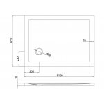 Britton Zamori Brodzik prostokątny 800x1100 mm Biały Z1171