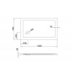 Britton Zamori Brodzik prostokątny 700x1200 mm Biały Z1173