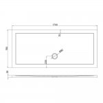 Britton Zamori Brodzik prostokątny 760x1700 mm Biały Z1184