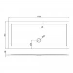 Britton Zamori Brodzik prostokątny 800x1700 mm Biały Z1185