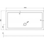 Britton Zamori Brodzik prostokątny 800x1600 mm Biały Z1231