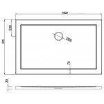 Britton Zamori Brodzik prostokątny 900x1600 mm Biały Z1232