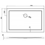 Britton Zamori Brodzik prostokątny 900x1700 mm Biały Z1341
