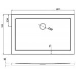 Britton Zamori Brodzik prostokątny 1000x1800 mm Biały Z1344
