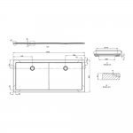 Britton Zamori Brodzik prostokątny 900x2000 mm Biały Z1346
