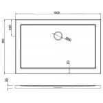 Britton Zamori Brodzik prostokątny 900x1500 mm Biały Z1361