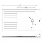 Britton Zamori Brodzik prostokątny 900x1400 mm Biały Z1186