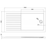 Britton Zamori Brodzik prostokątny 800x1600 mm Biały Z1187