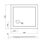 Britton Zamori Brodzik prostokątny 900x800 mm Biały Z1164A