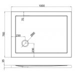 Britton Zamori Brodzik prostokątny 1000x760 mm Biały Z1166A