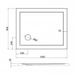 Britton Zamori Brodzik prostokątny 1000x800 mm Biały Z1167A