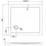 Britton Zamori Brodzik prostokątny 1000x900 mm Biały Z1168A