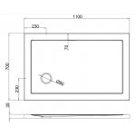 Britton Zamori Brodzik prostokątny 1100x700 mm Biały Z1169A