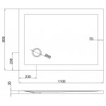 Britton Zamori Brodzik prostokątny 1100x800 mm Biały Z1171A