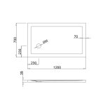 Britton Zamori Brodzik prostokątny 1200x700 mm Biały Z1173A