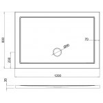 Britton Zamori Brodzik prostokątny 1200x800 mm Biały Z1175A