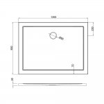 Britton Zamori Brodzik prostokątny 1200x900 mm Biały Z1176A