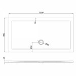 Britton Zamori Brodzik prostokątny 1500x800 mm Biały Z1181A