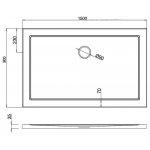 Britton Zamori Brodzik prostokątny 1500x900 mm Biały Z1361A