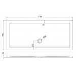 Britton Zamori Brodzik prostokątny 1700x760 mm Biały Z1184A