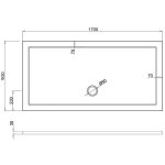Britton Zamori Brodzik prostokątny 1700x900 mm Biały Z1341A