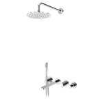 Bruma Adagio Bateria podtynkowa wannowo-natryskowa z deszczownicą Ø 250 mm i słuchawką prysznicową Chrom 1933121CR